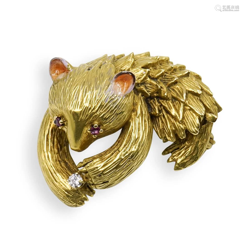 18k Gold Sloth Pin