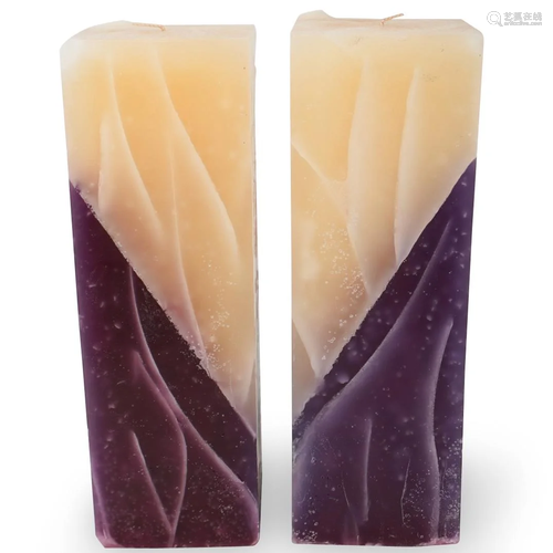 Pair Of Decorative Rectangular Candles