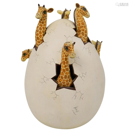 Mexican Xochipilli Ceramic Egg