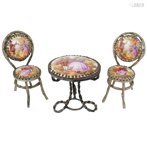 Miniature French Limoges Parlor Set