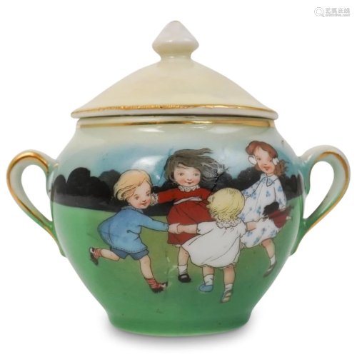 Porcelain Figural Painted Caddy
