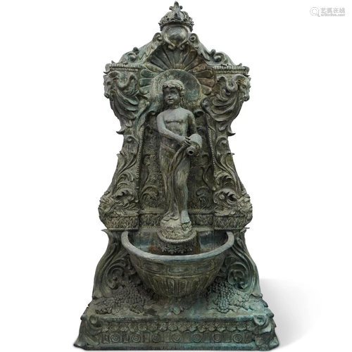 Large Greco Roman Cast Iron Fountain