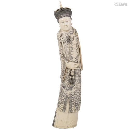 Antique Chinese Carved Female Figurine
