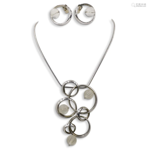 Lalique Vibrante Necklace and Earrings Set