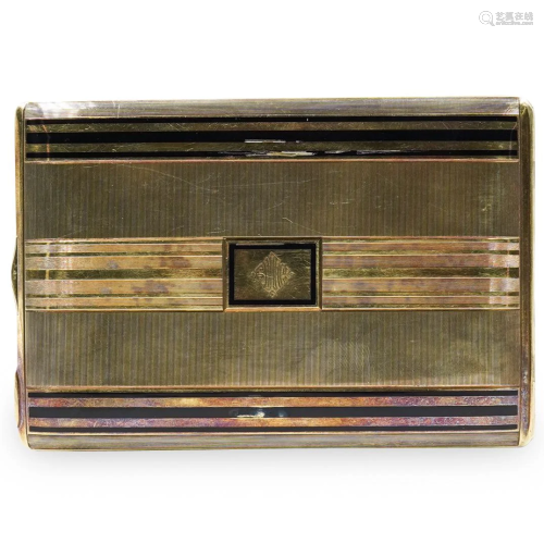 Art Deco 14K Gold Enamel Cigarette Case