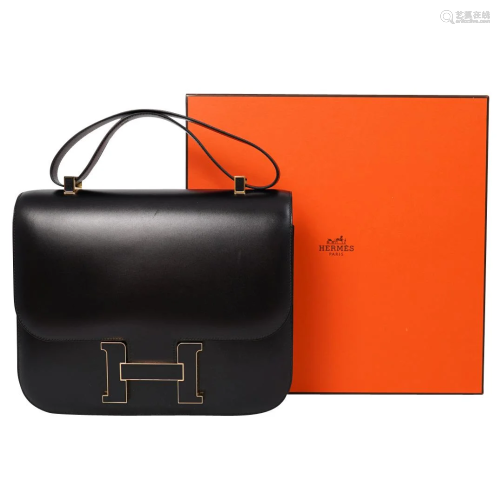 Hermes 29cm Leather Cartable Constance Tote