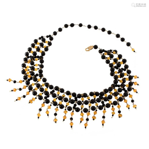 Black Onyx Bead Necklace