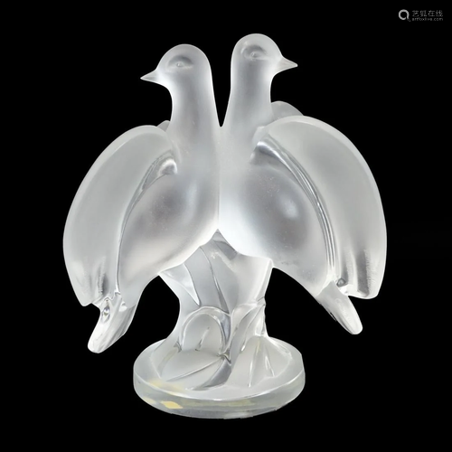 Lalique Double Bird Sculpture