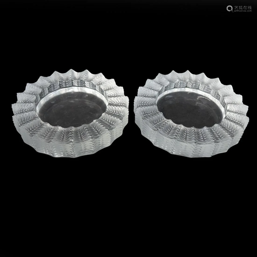 Two Lalique Ashtrays