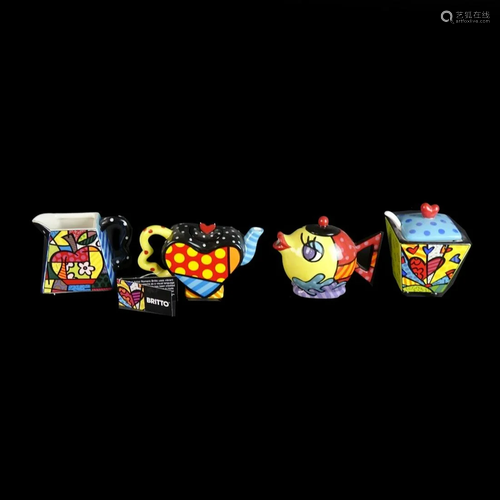 Four (4) Romero Britto Porcelain Tableware