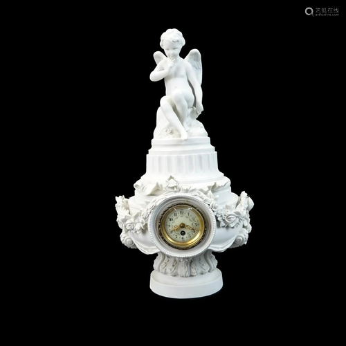 Sevres Style Bisque Porcelain Clock