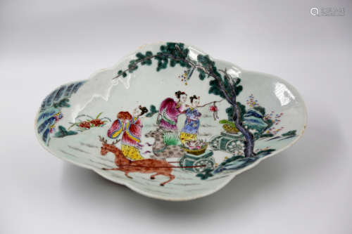 Chinese Qing Dynasty Tongzhi Period Famille Rose Porcelain Plate