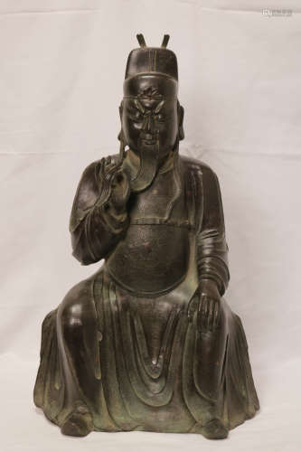 Chinese Bronze Guan Gong Statue