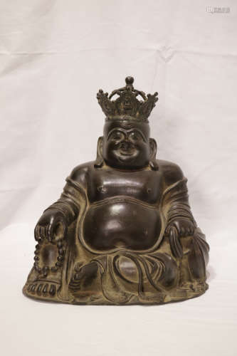 Chinese Bronze Maitreya Statue