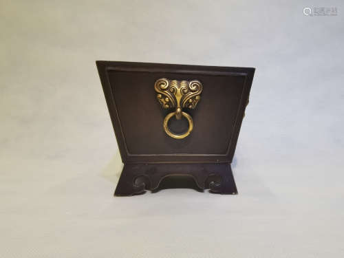 Chinese Bronze Gold Gilded Stove