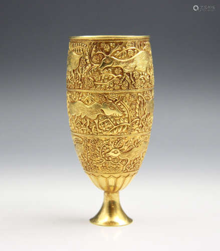 Chinese Liao Dynasty Pure Gold Stem Cup