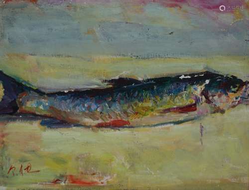 罗尔纯 安静的鱼  油画 布面油画