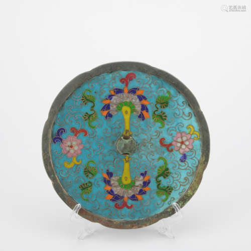Qing dynasty cloisonne  plate with flowers pattern