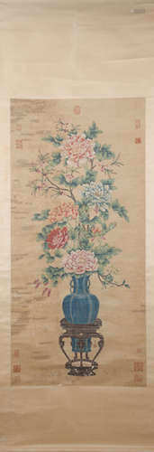 Song dynasty Cui bai's flower painting