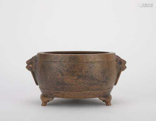 Qing dynasty gilt bronze incense burner