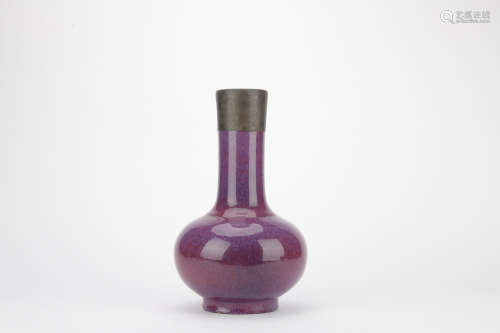 Qing dynasty purple glaze bottle