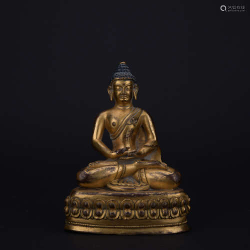 Qing dynasty gilt bronze statue of amitabha