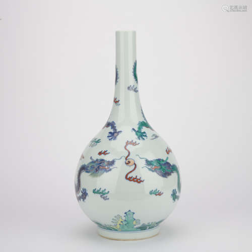Qing dynasty multicolored celestial bottle with ****** pattern