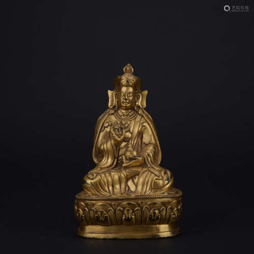 Qing dynasty gilt bronze statue of Padmasambhava