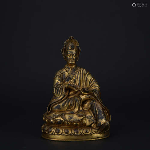 Qing dynasty gilt bronze statue of Padma Sambhava