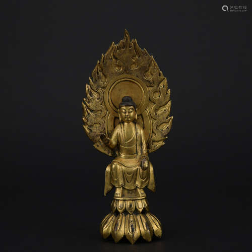 Qing dynasty gilt bronze statue of Samantabhadra