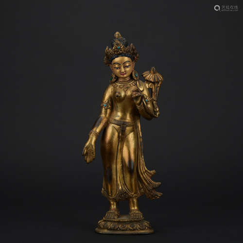 Qing dynasty gilt bronze statue of Drolma