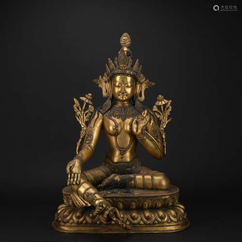 Qing dynasty gilt bronze statue of Drolma