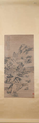 Yuan dynasty Ni zan's landscape painting