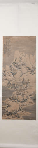 Qing dynasty Xu fang's landscape painting