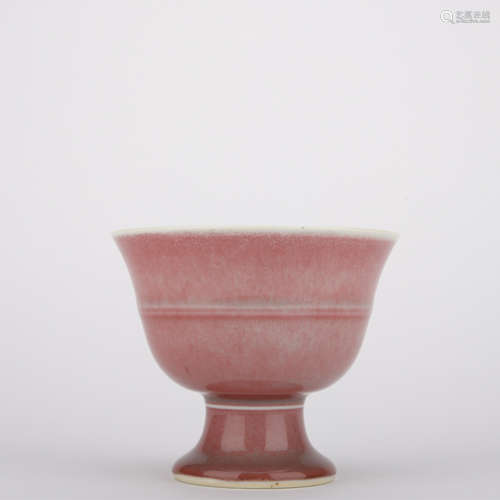 Qing dynasty eggplant purple glaze high-foor bowl