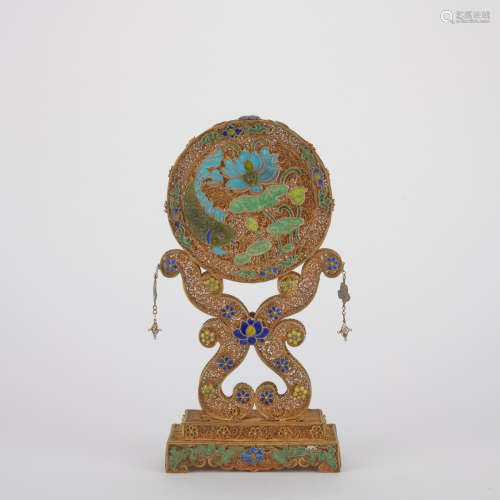 Qing dynasty gilt silver inlay ornament