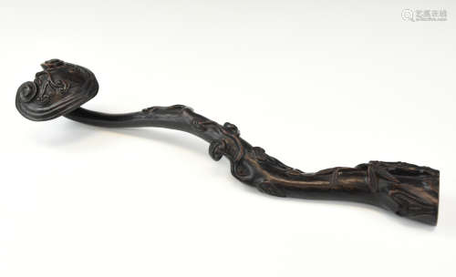 Chinese Carved Wood Ruyi Scepter