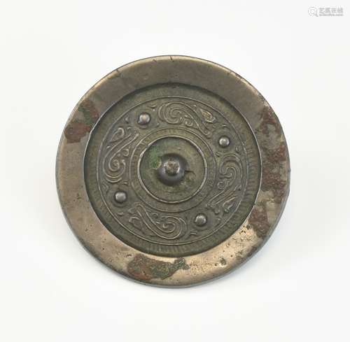 Chinese Bronze Circular Mirror,Han Dynasty