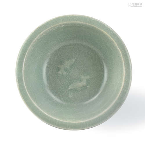 Chinese Longquan Celadon Twin Fish Washer, Song D.