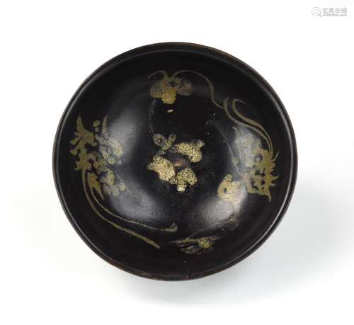 Chinese Jizhou Black Glaze Phoenix Bowl, Song D.