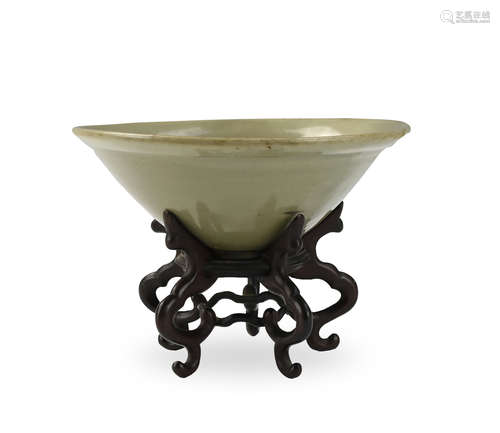 Large Chinese Yaozhou Ware Celadon Bowl, Song D