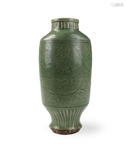 Chinese Longquan Celadon Latern Vase, Ming Dynasty