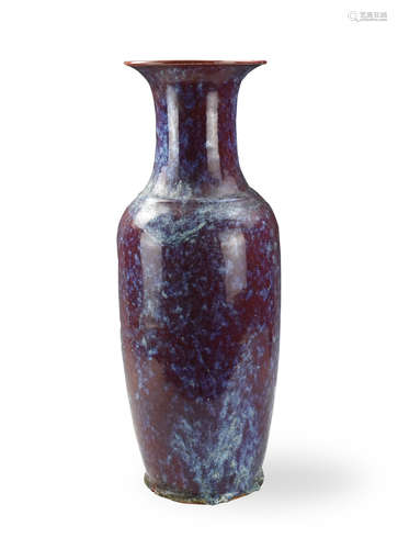 Large Chinese Flambe Glazed Vase, 19th C.