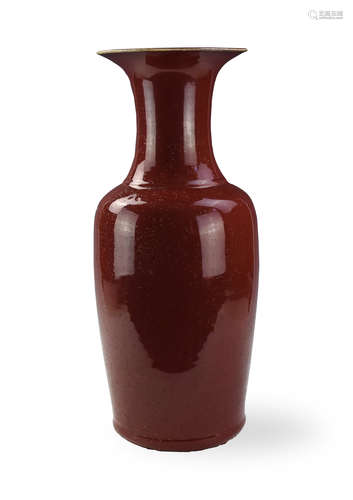 Large Chinese Red Glazed Vase,18th C.