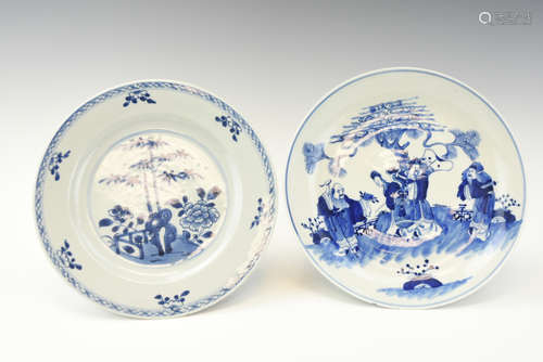 Two Chinese Blue & White Plates,18-19th C.