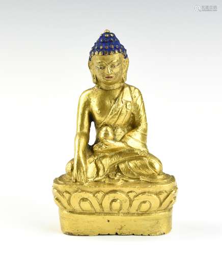 Small Chinese Gilt Bronze Buddha, 18th C.