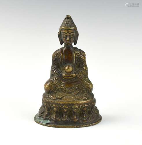 Small Chinese Gilt Bronze Buddha, 19th C.