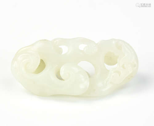 Chinese Carved White Jade Lingzhi Orament