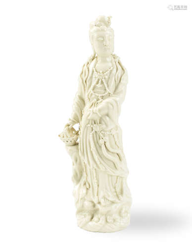 Chinese Dehua Figure of Guanyin, 19th C.