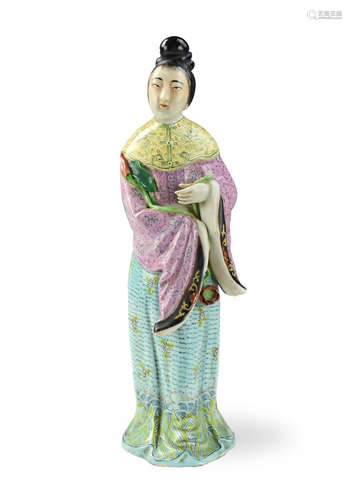 Chinese Famille Rose Figure of Lady, 20th C.